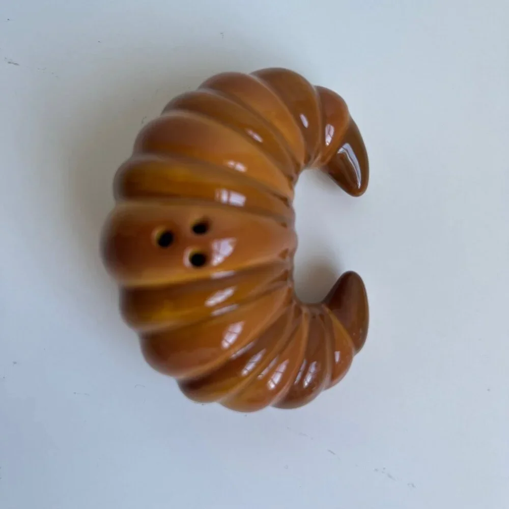 Ceramic Croissant and Bread Salt and Pepper Shaker Set